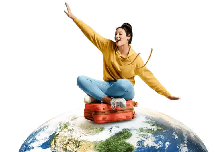 Mulher a viajar pelo mundo