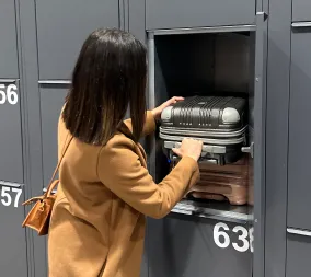 Lockers in use