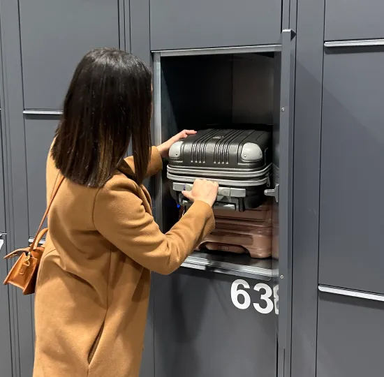 Lockers in use